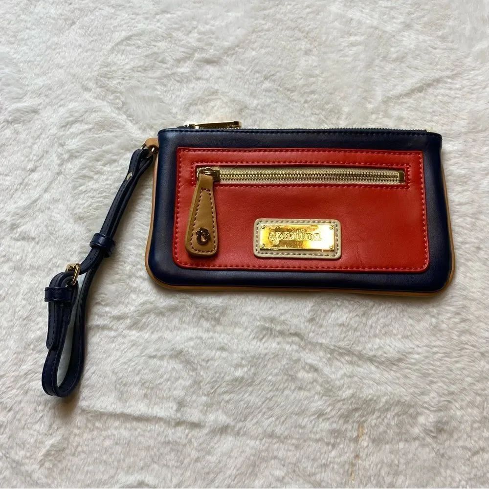 Spartina 449 Leather Red and Blue Wristlet